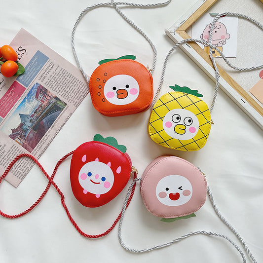 Porte-monnaie pour enfants, motif fruits d'été, dessin animé, petit et mignon