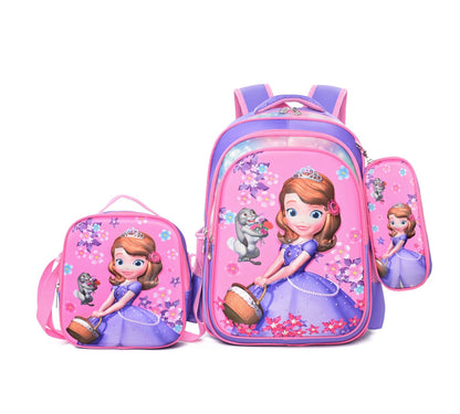 Ensemble de sacs à lunch pour crayons de dessin animé Cool Primary Set