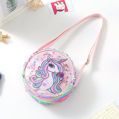 Superbe licorne à paillettes arc-en-ciel pour sacs