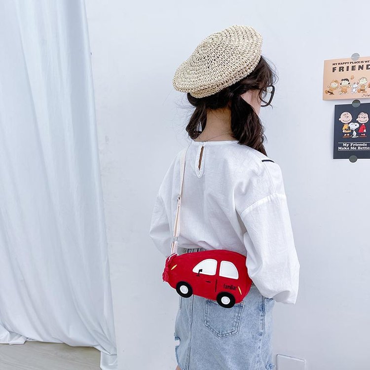 Graceful Attractive Car Corduroy Small Boys Children's Shoulder Bags