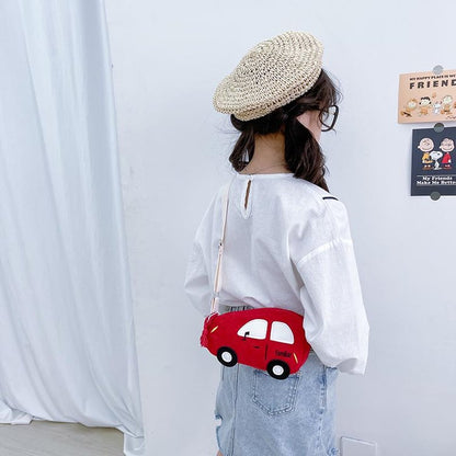 Graceful Attractive Car Corduroy Small Boys Children's Shoulder Bags