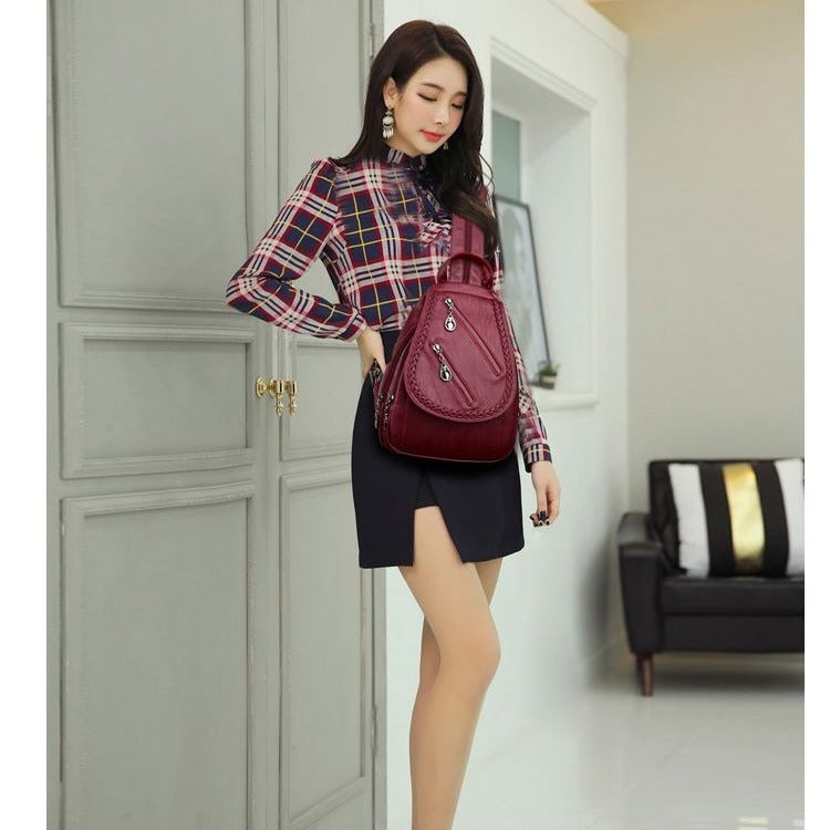 Women's Retro Fashionable Portable Exquisite High-grade Backpacks