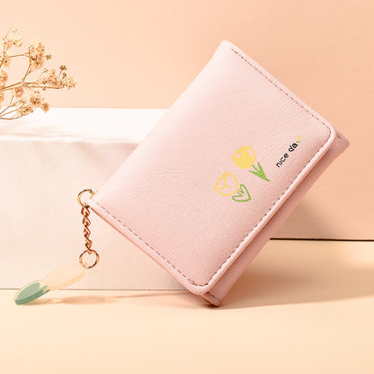 Women's Short Solid Color Simple Printed Cute Ladies Wallets