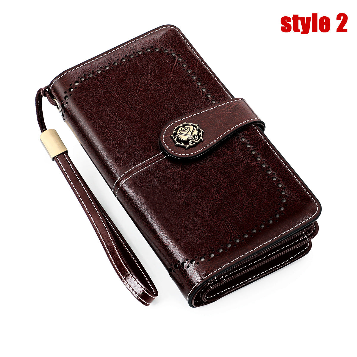 Large Capacity Long Retro Genuine Leather Ladies Wallets