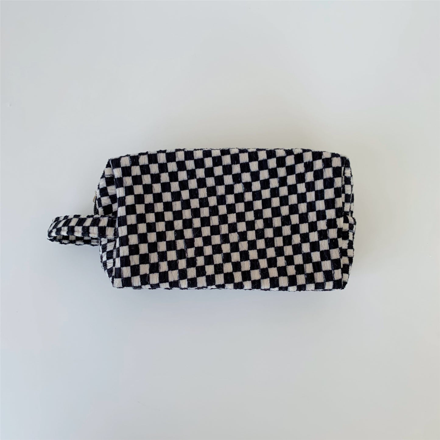 Black White Chessboard Grid Large Capacity Portable Storage Vintage Cosmetic Bags