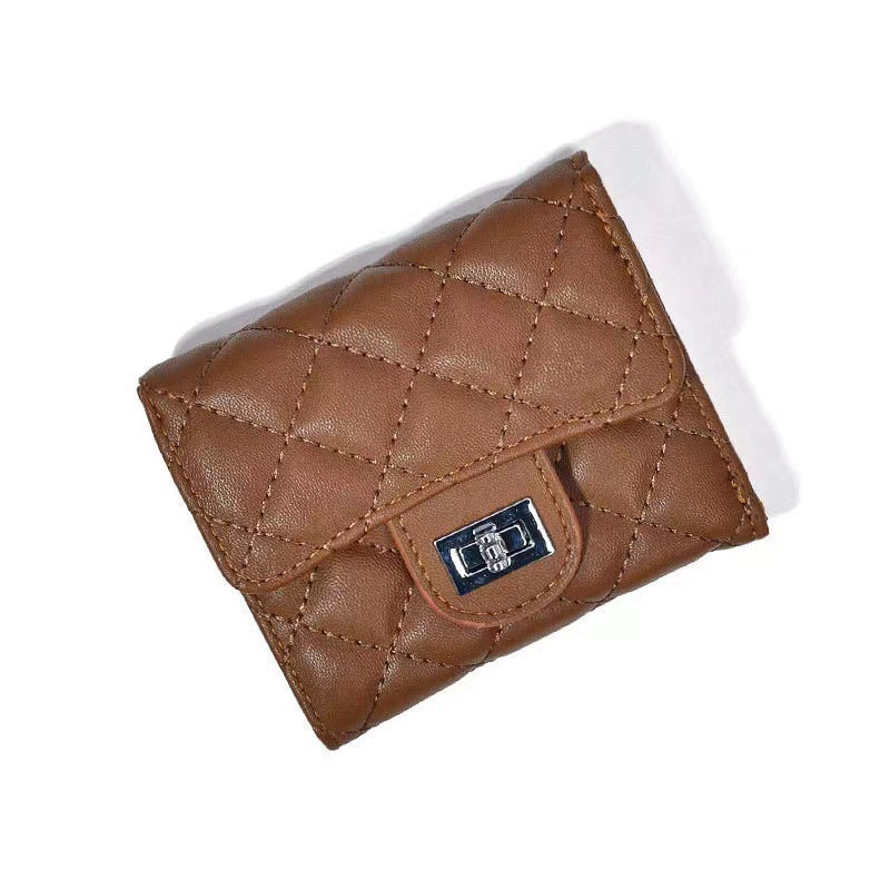 Women's Korean Rhombus Simple Multiple Slots Ladies Wallets