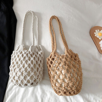 Seaside Beach Cotton String Hollow Mesh Handbags