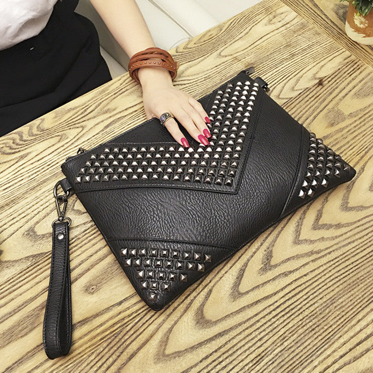 Women's & Men's & Fashion Rivet Clutch Ding Envelope Handbags