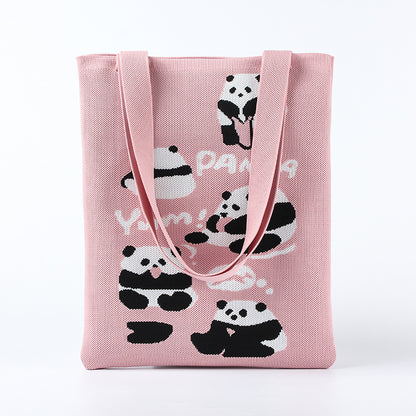 Sac fourre-tout en tricot tendance pour femme en forme de panda pour sacs à bandoulière