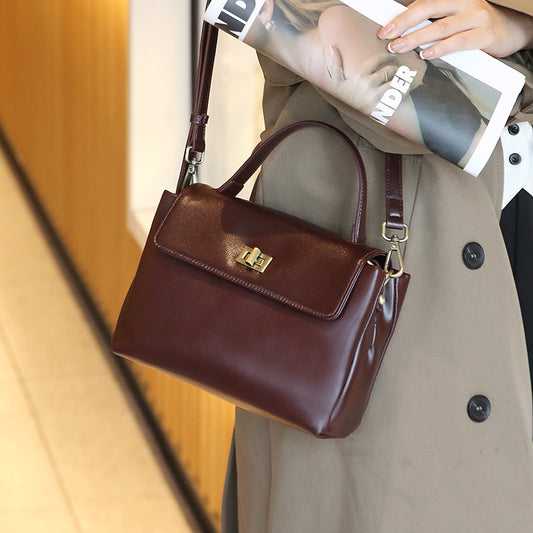 Women's Genuine Leather Advanced Texture Fashion Commuter Crossbody Bags