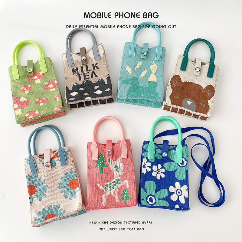 Innovative Cartoon Bear Mini Cell Design Handbags