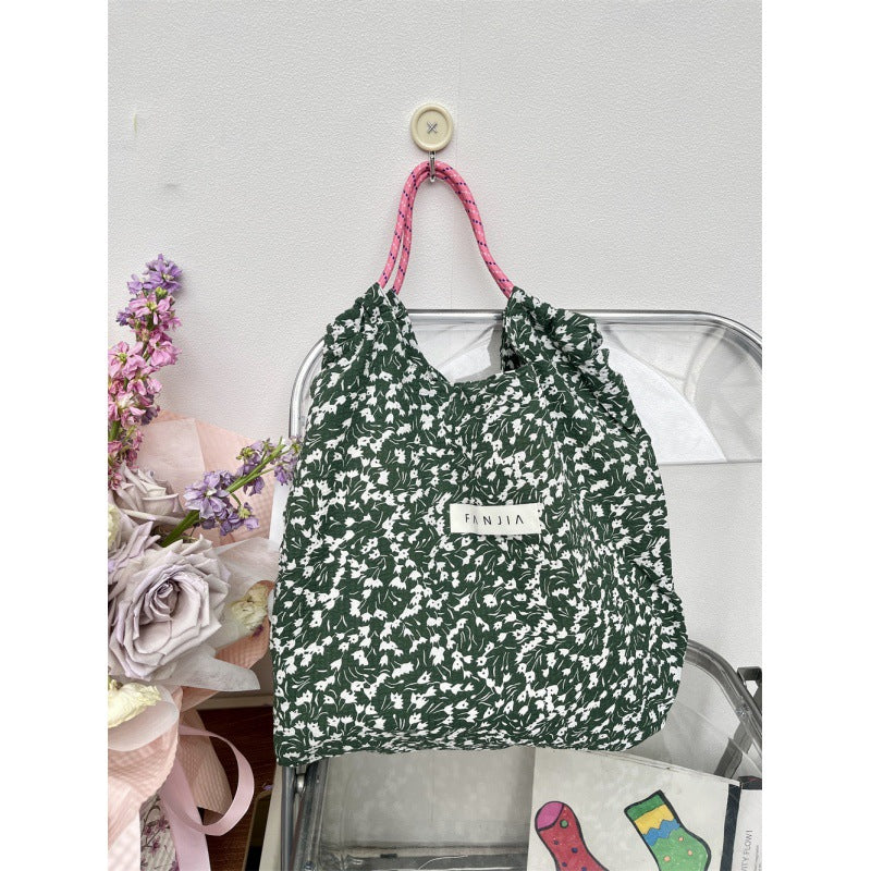 Canvas Large Capacity Totes Drawstring Wind Handbags