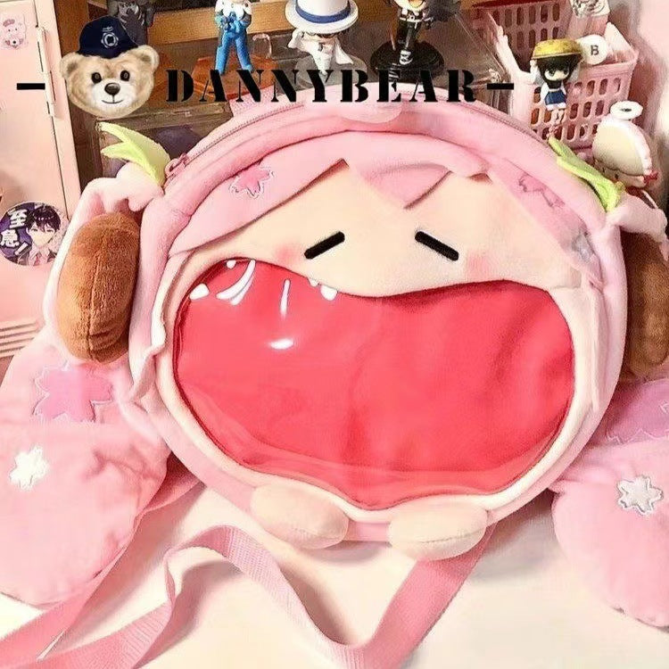 Women's Cute Doll Cartoon Plush Big Mouth Bags