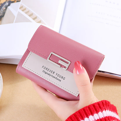 Women's Korean Short Three Fold Mini Female Ladies Wallets