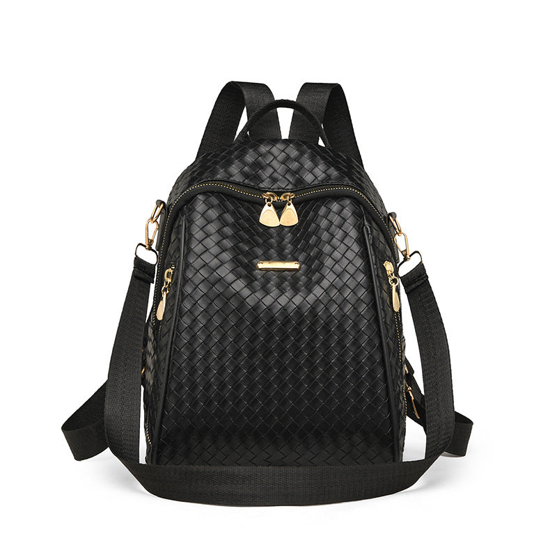 Women's Woven Double Back Fashion Large Capacity Backpacks