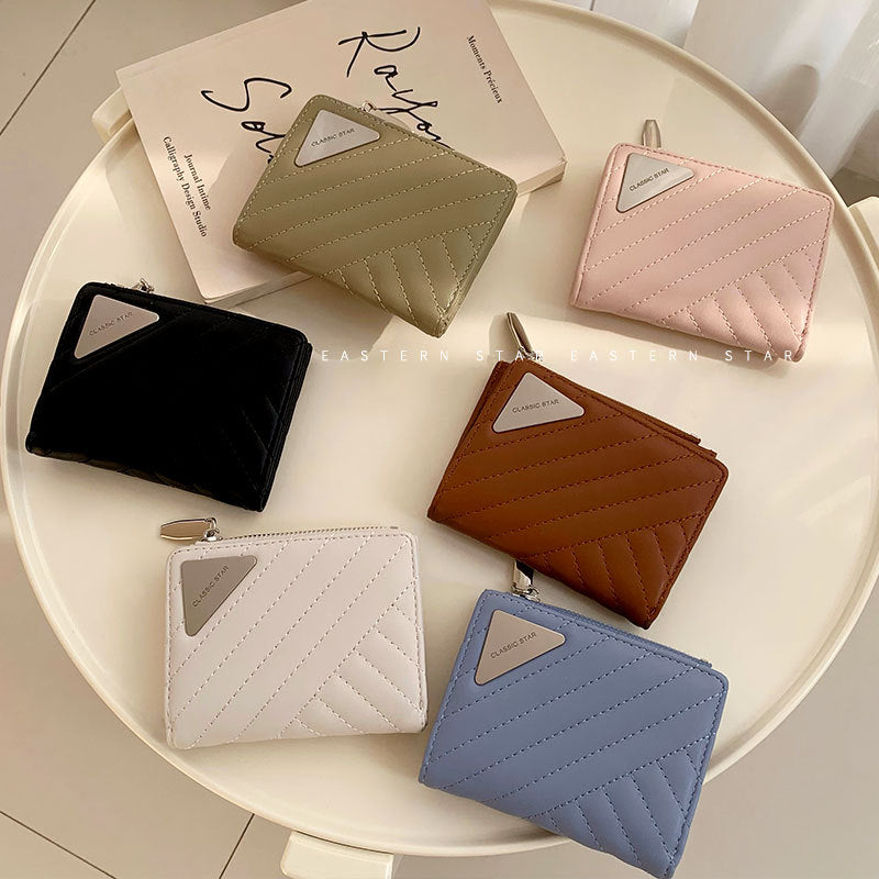 Korean Style Female Solid Color Simple Ladies Wallets