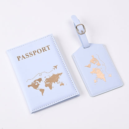 Paquet d'étiquettes d'identification pour couverture de passeport bronzante Trend Map