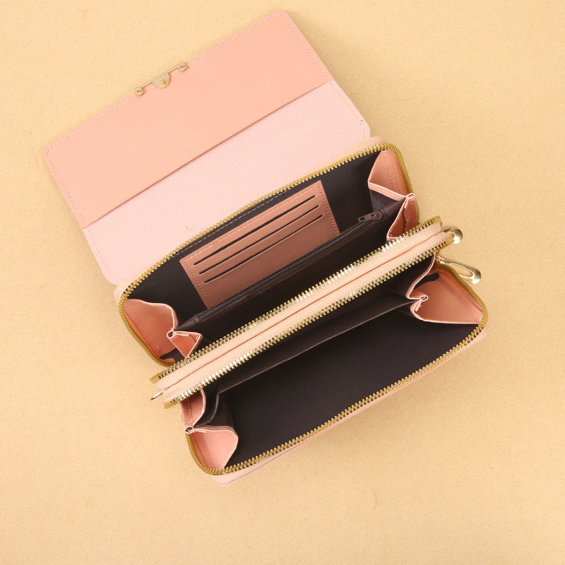 Women's Fashion New Korean Mid-length Clutch Phone Bags