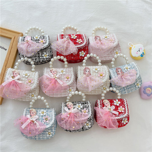 Children's Cute Small Woolen Fashionable Princess National Children's Shoulder Bags