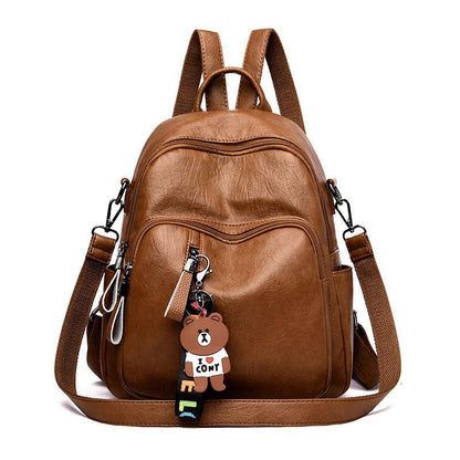 Women's Sheepskin Genuine Leather Mummy Fashionable Korean Backpacks