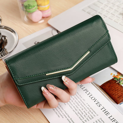 Women's Stitching Fashion Leather Korean Style Oil Ladies Wallets