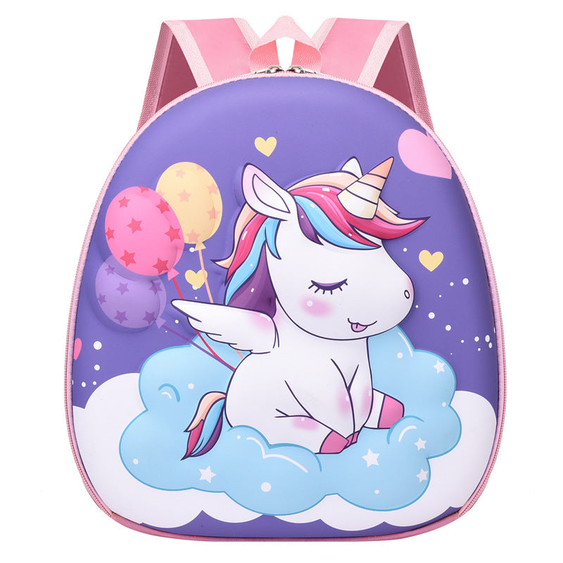 Sacs d'école maternelle à coque rigide pour enfants, motif licorne mignon, coquille d'œuf