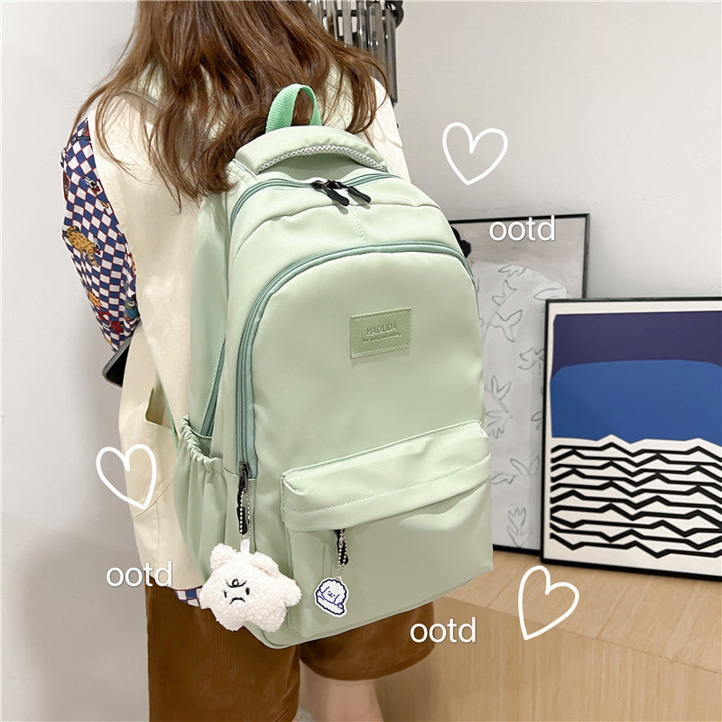 Women's Simple University Style Solid Color Large Capacity Backpacks