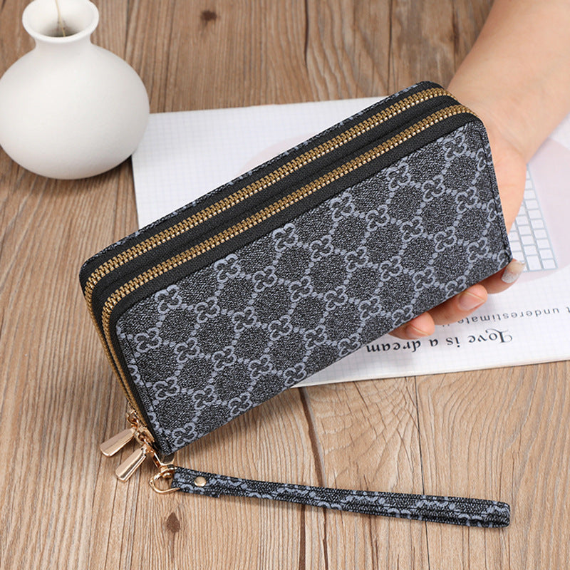 Portefeuilles à fermeture éclair multifonctions pour femmes, pochette longue pour téléphone portable