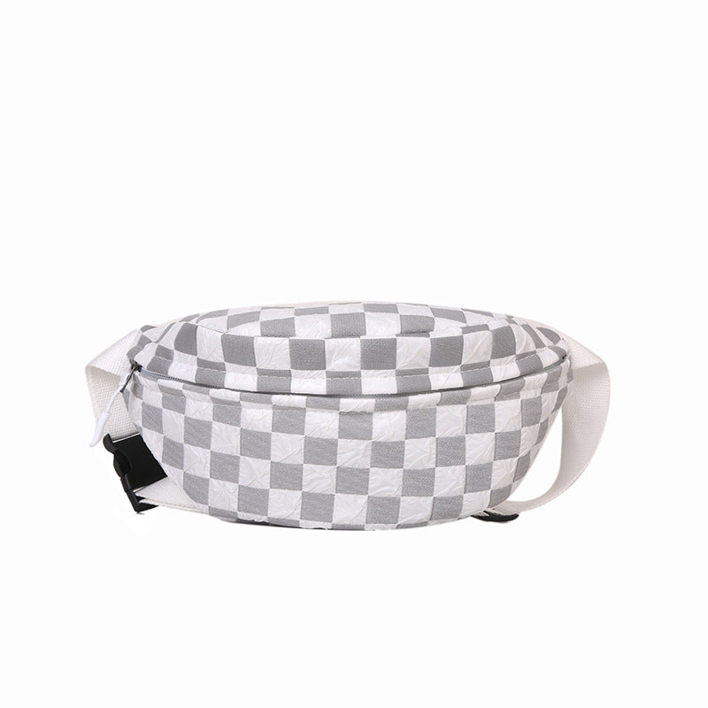 Women's & Men's & Trendy Couple Slanted Fashion Plaid Small Lightweight Waist Packs