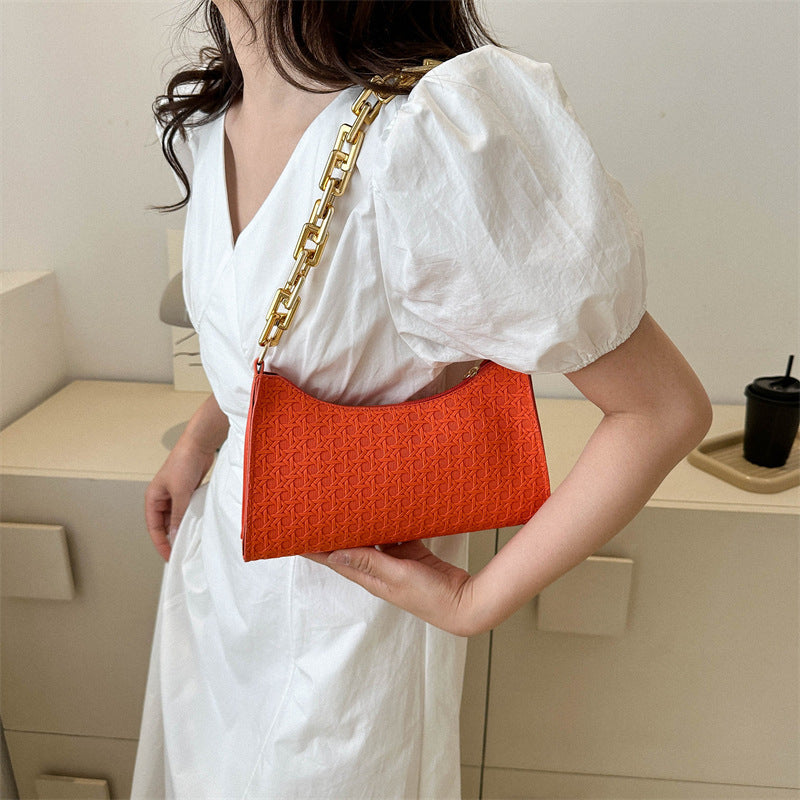 Women's Chain Simple Textured Fashion Underarm Daily Shoulder Bags