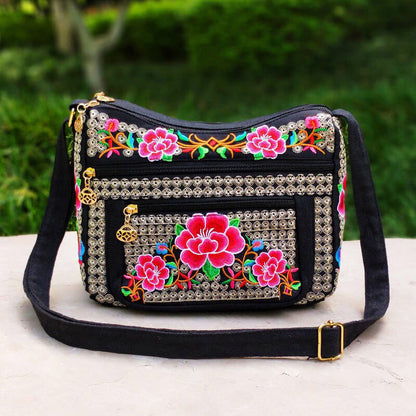 Women's Yunnan National Style Embroidered Full Embroidery Crossbody Bags