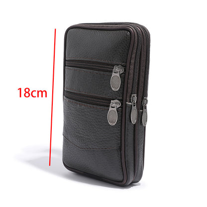 Men's Genuine Leather Hanging Construction Site Work Phone Bags