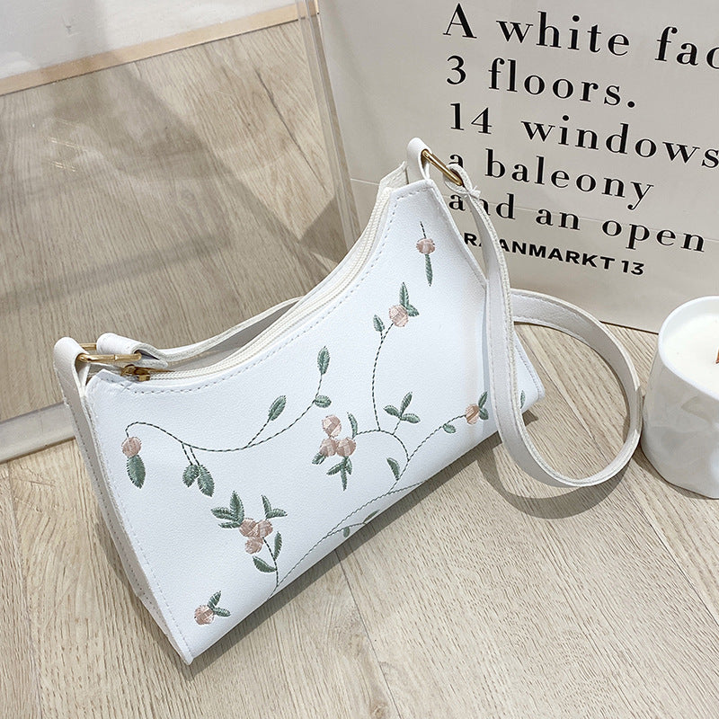 Women's Attractive Classy Korean Embroidery Underarm Shoulder Bags