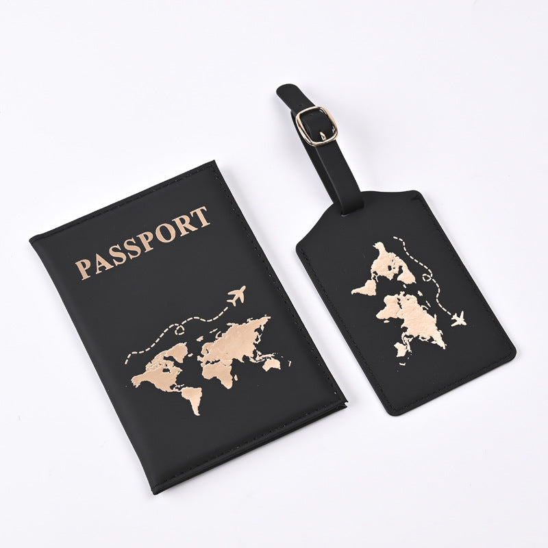 Paquet d'étiquettes d'identification pour couverture de passeport bronzante Trend Map