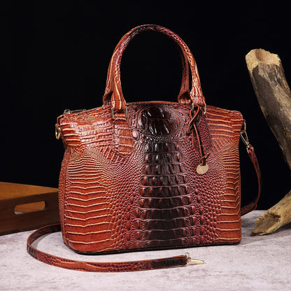 Women's For Retro Crocodile Pattern Brahmin Portable Handbags