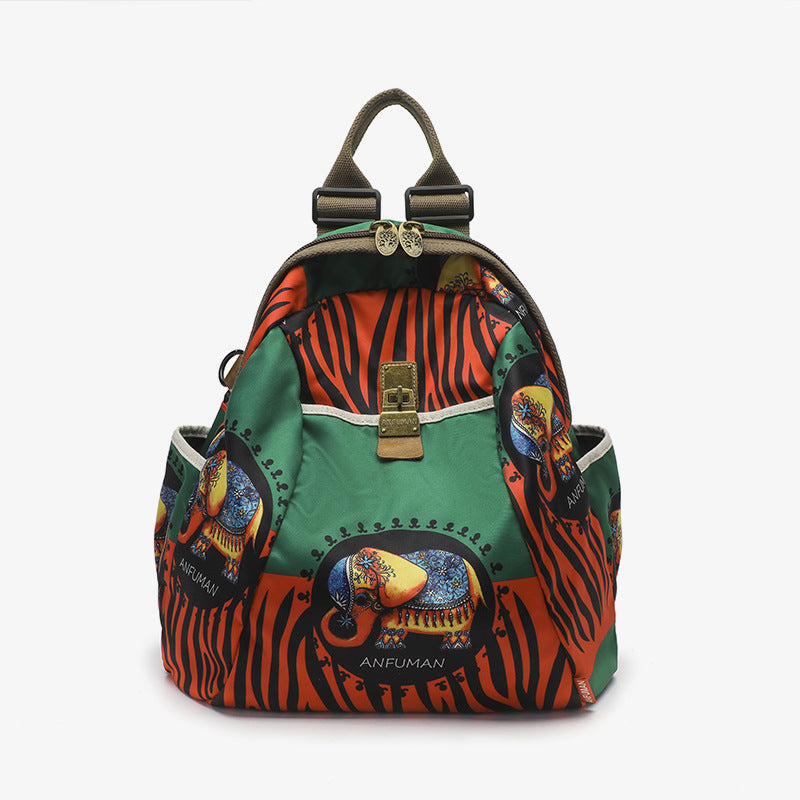 Capacity Ethnic Style Trendy Printed Fashionable Backpacks