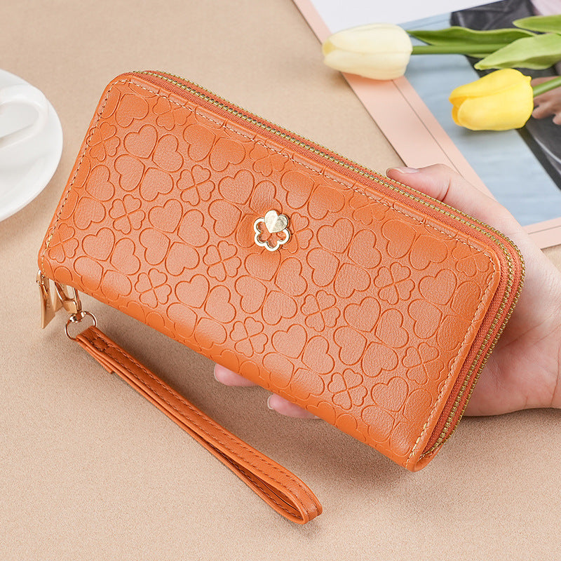 Women's Long Double Zipper Mobile Mini Ladies Wallets