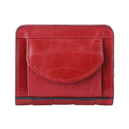 Women's Leather Style Mini Short First Layer Ladies Wallets