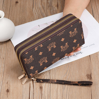 Portefeuilles à fermeture éclair multifonctions pour femmes, pochette longue pour téléphone portable