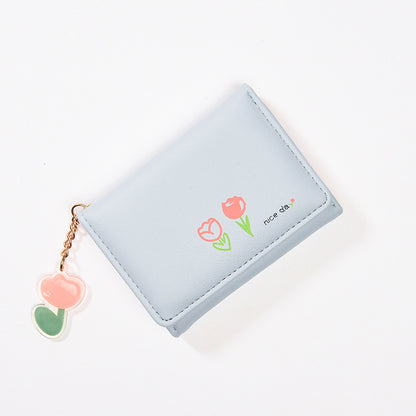 Women's Short Solid Color Simple Printed Cute Ladies Wallets