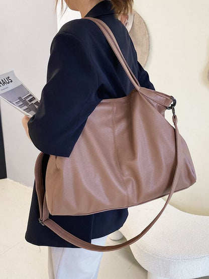 Women's Soft Korean Style Commuting From Solid Shoulder Bags