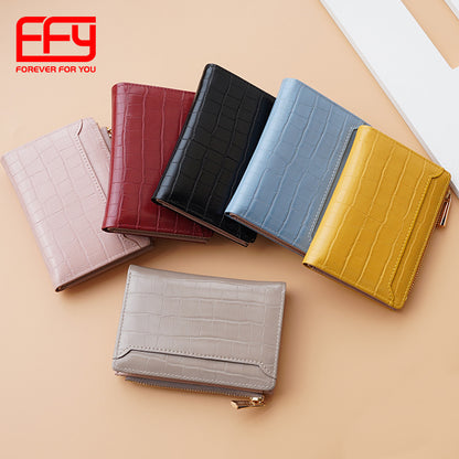 Women's Fashion Top Simple Short Stone Pattern Multiple Card Holder