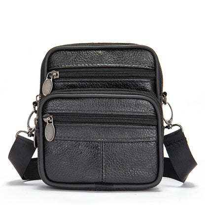 Men's Leather Vertical Top Layer Cowhide Men's Messenger Bags