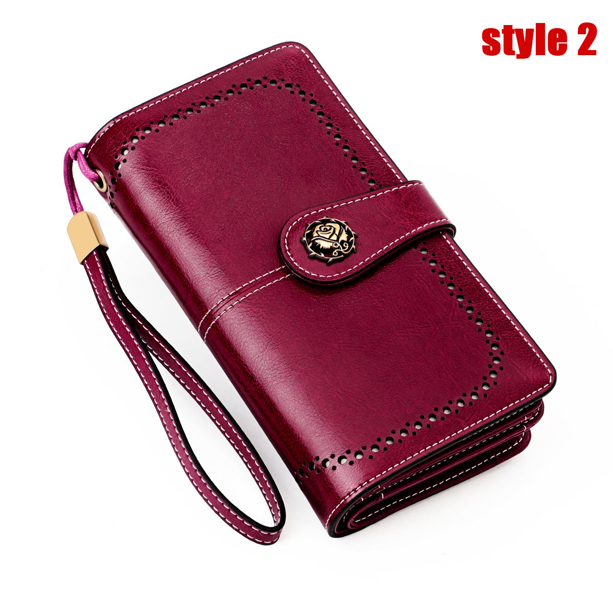 Large Capacity Long Retro Genuine Leather Ladies Wallets