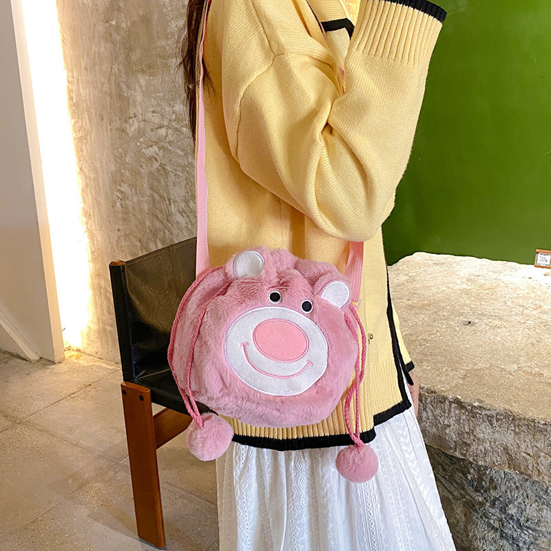 Soft Cartoon Drawstring Cute Melody Big Ear Crossbody Bags