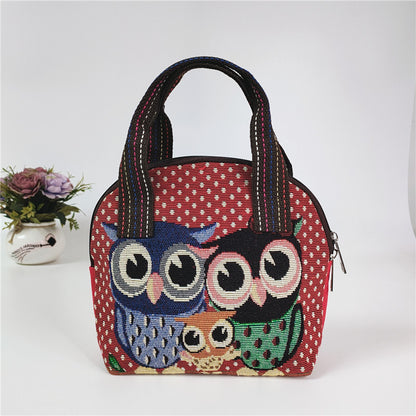 Canvas Embroidered Shell Shape Small Mobile Change Grocery Handbags