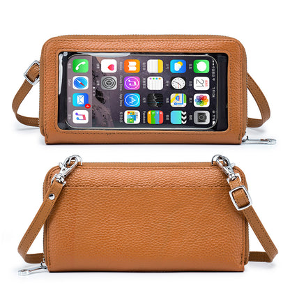 Women's Leather Mini Simple Touch Screen Stylish Phone Bags