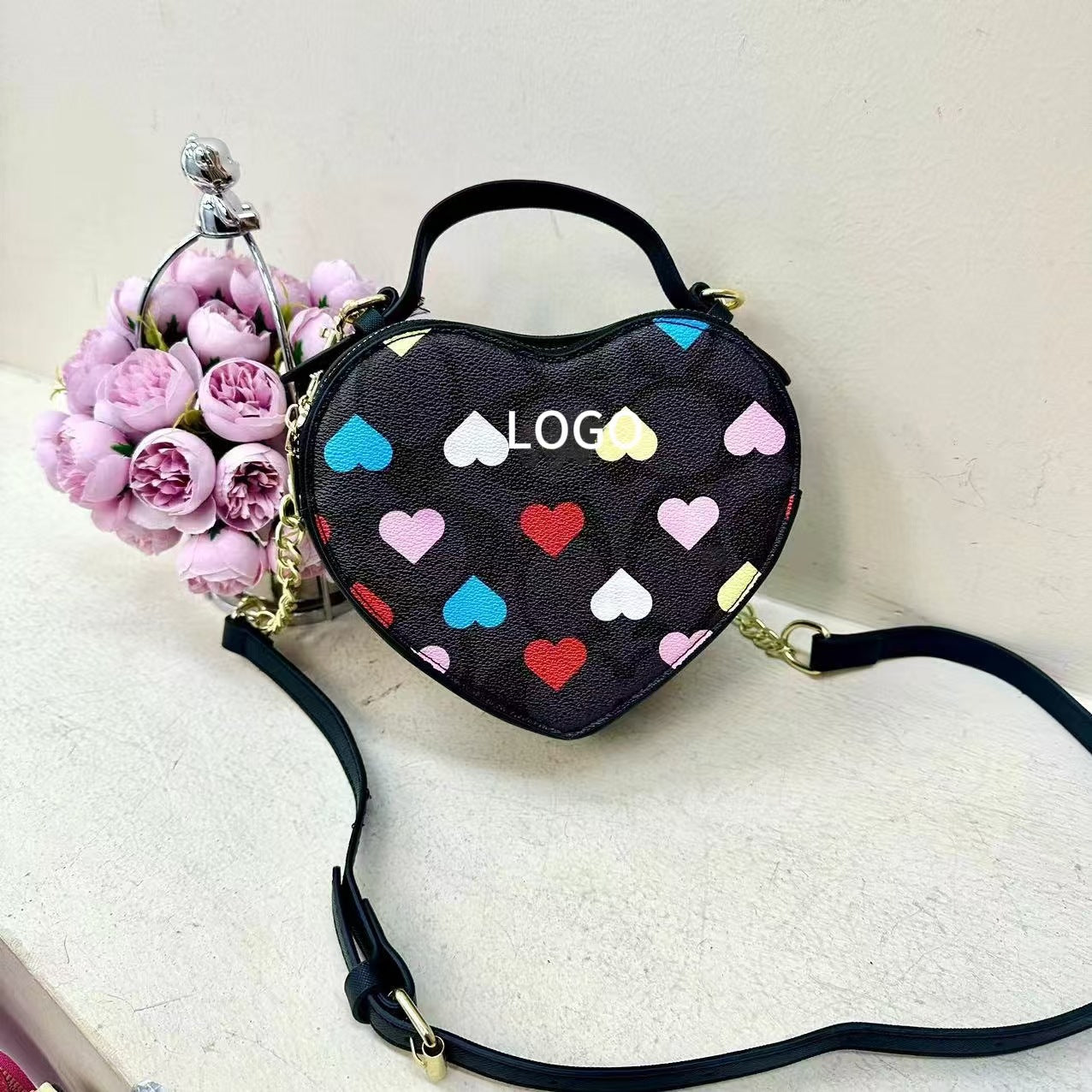 Women's Autumn Cartoon Cute Heart Shape Trendy Crossbody Bags