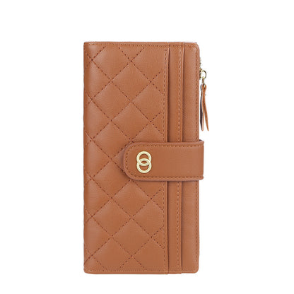 Women's Rhombus Multiple Slots Long Mobile Stylish Ladies Wallets