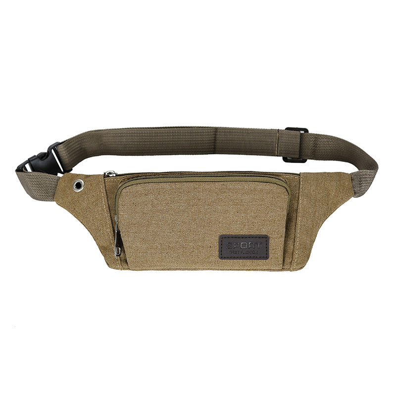 Men's Thick Canvas Mobile Large Capacity Business Men's Waist Packs